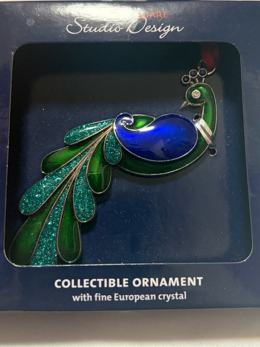 Blue & Green Peacock Collectible Ornament